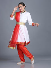 Women Kathak Dance Dress Anarkali Style Costume (One Size)