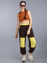 Women Brown Yellow Street Hoppers - Relaxed Fit Dance Lounge Pyjamas