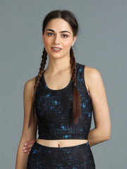 Stylish Printed Padded Sports Cropped Top - Sophie
