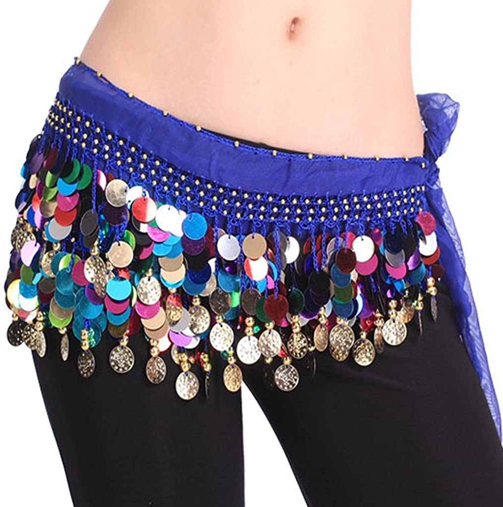 Sequin Belly Dance Belt in Blue Color