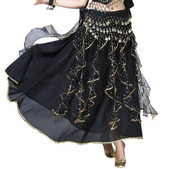 Black Sequin Belly Dance Skirt