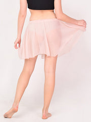 Light Pink Dot Stylish Chiffon Mini Skirt