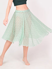 Mint Flower Skirt For Women