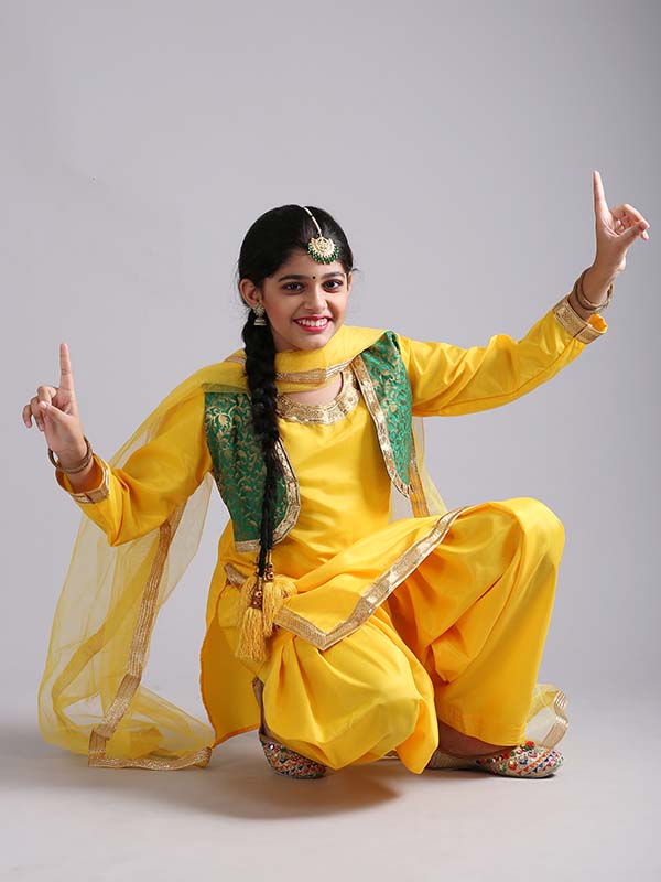 Yellow Gidda Dance dress