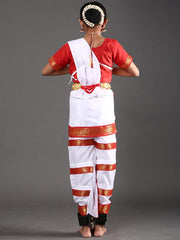 White and Red Bharatanatyam Arangetram