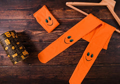 Orange Smiley Face Ballet Stockings for Kids