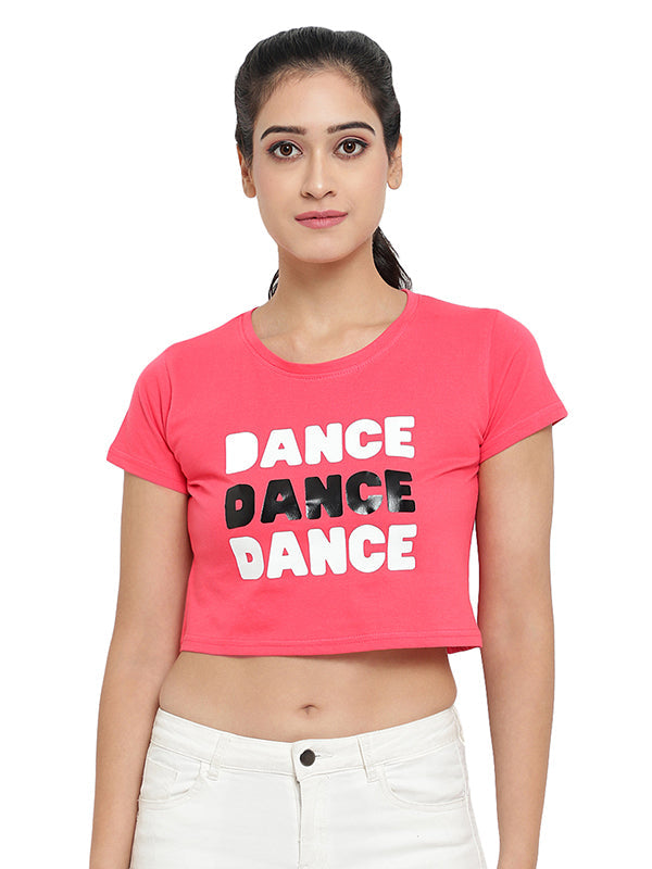 Dance Dance Dance Print Women Crop Top