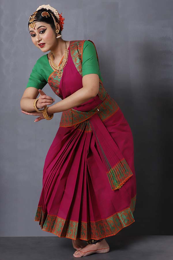Buy Ruby Red Bharatanatyam Dance Practice Saree
