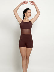 Choco Brown Gymnastics Dress For Women