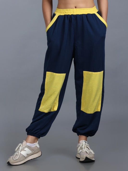 Women Blue Yellow Street Hoppers - Relaxed Fit Dance Lounge Pyjamas 1200