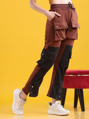 Women Double Color Button-Style Pocket Trousers - Logan
