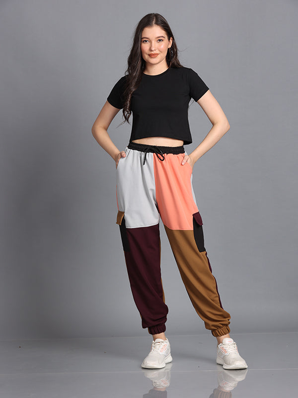 Women Swaggy Baggy Multi-Color Hip Hop Streetwear Jogger Pants