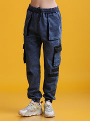 Women Stylish Flap Pockets Black Baggy Jogger Trackpants - Theo