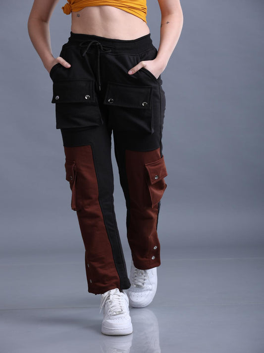 Women Double Color Button-Style Pocket Trousers - Dylan 1200