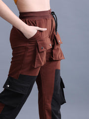Women Double Color Button-Style Pocket Trousers - Logan