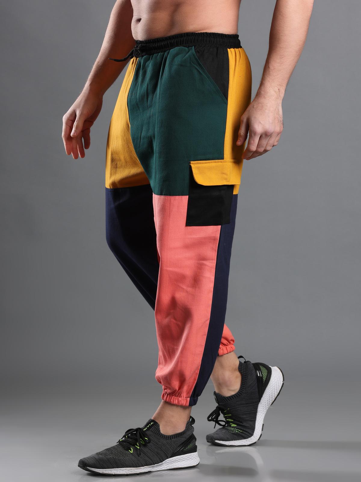 Men Swaggy Baggy Multi-Color Hip Hop Streetwear Jogger Pants - Matt