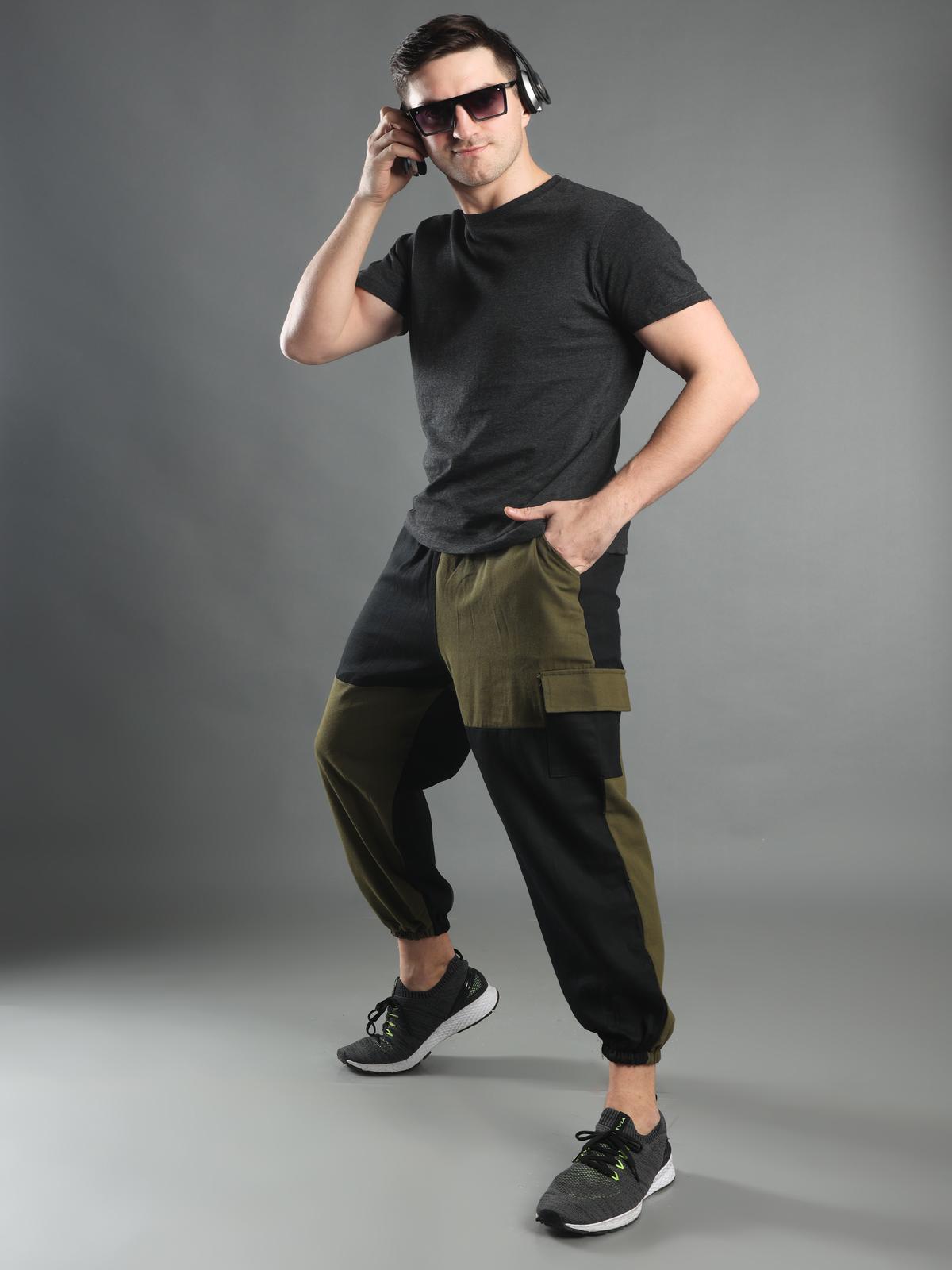 Men Cargo Trousers Work Outdoor Pants Loose Baggy Bottoms Hip Hop Pocket  Outdoor | eBay