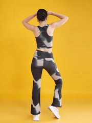 Women Flared Printed Yoga Pants and Matching Sports Top Co-ord Set - Natalie