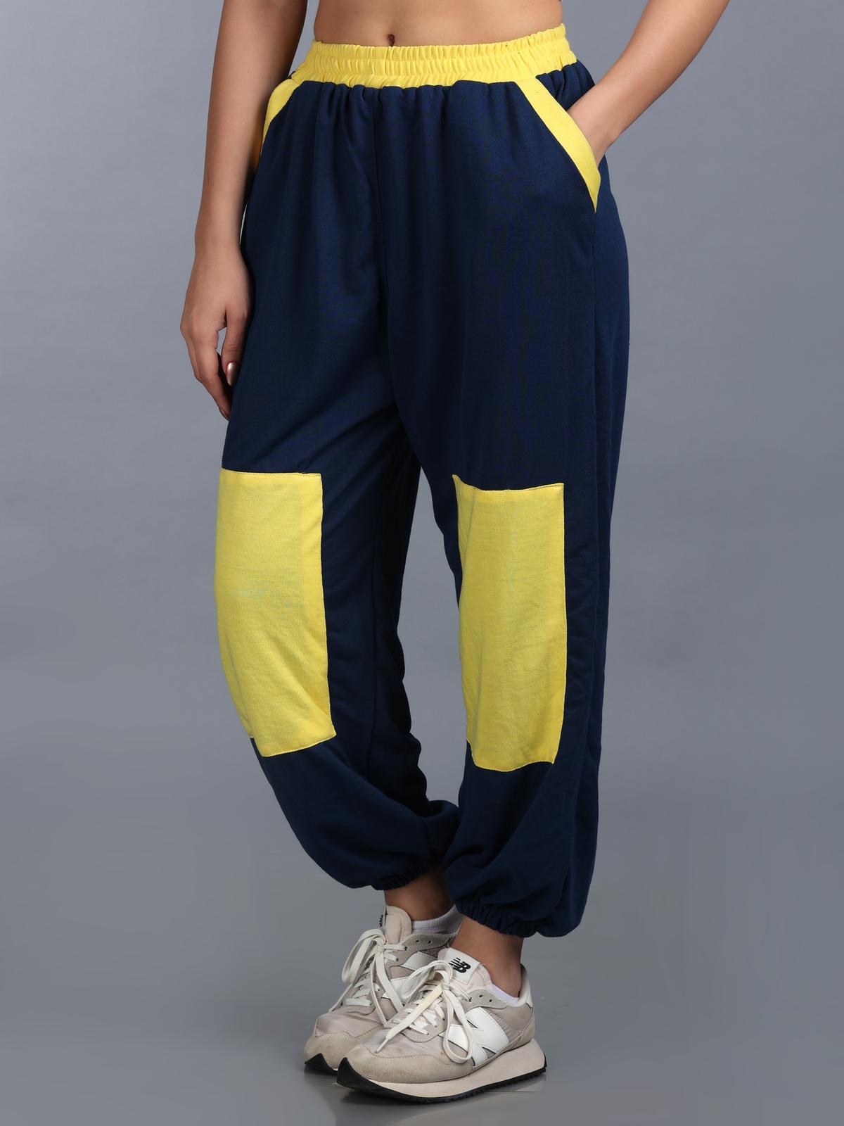 Women Blue Yellow Street Hoppers - Relaxed Fit Dance Lounge Pyjamas