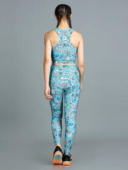 Stylish Printed Co-ord Activewear Leggings and Padded Sports Top Set - Isabelle
