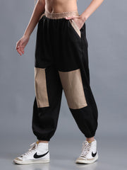 Women Black Beige Street Hoppers - Relaxed Fit Dance Lounge Pyjamas