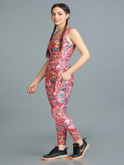 Stylish Printed Co-ord Activewear Leggings and Padded Sports Top Set - Eva