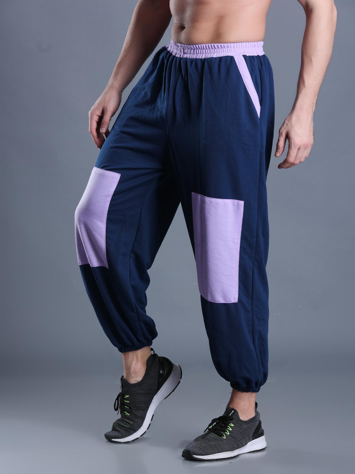 Men Blue Lavender Street Hoppers - Relaxed Fit Dance Lounge Pyjamas
