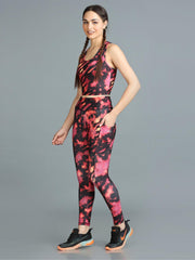 Stylish Printed Co-ord Activewear Leggings and Padded Sports Top Set - Daisy