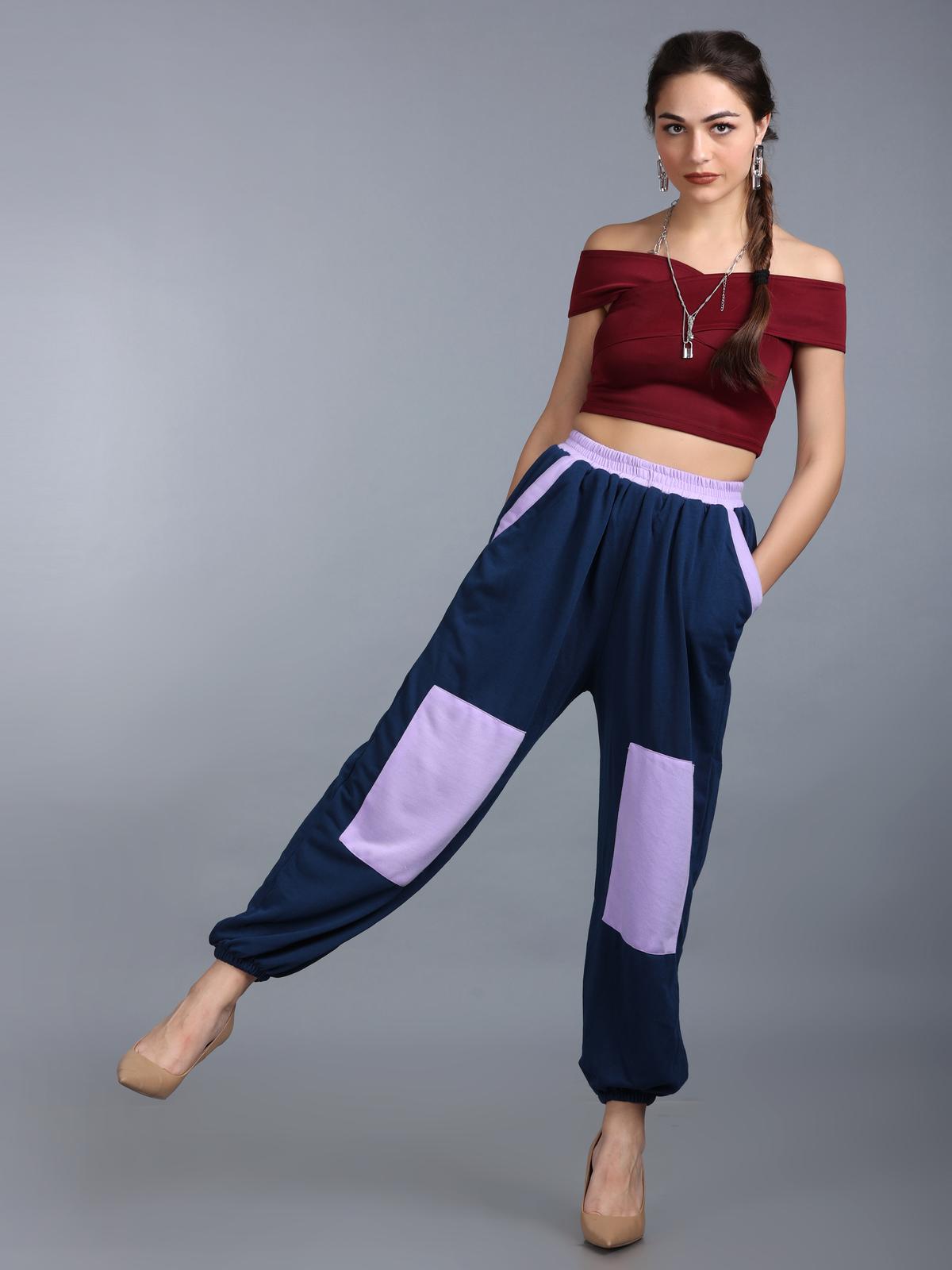 Women Blue Lavender Street Hoppers - Relaxed Fit Dance Lounge Pyjamas
