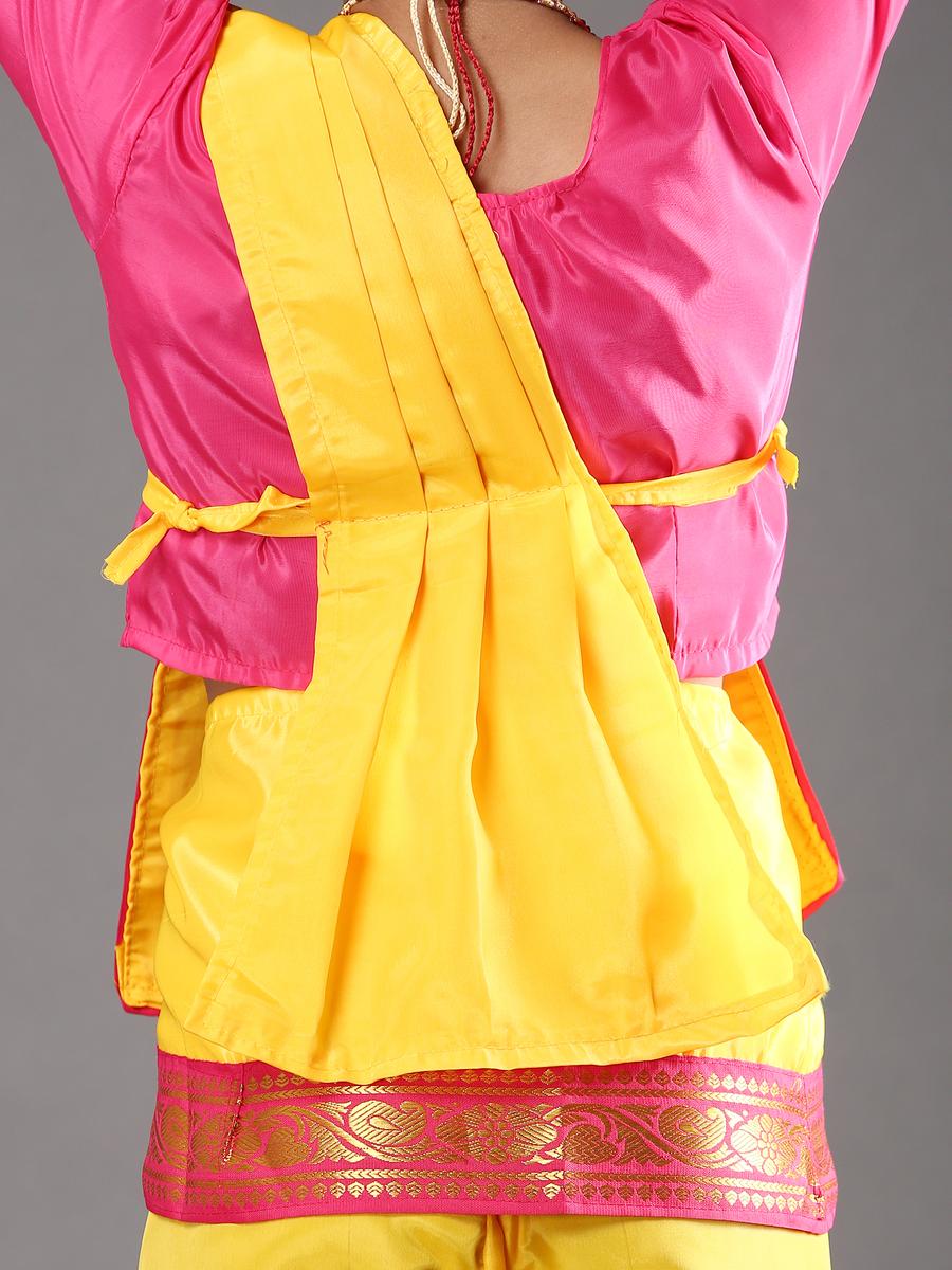 yellow and pink bharatanatyam dress Buy Bharatanatym Dance Dress For Girls Online