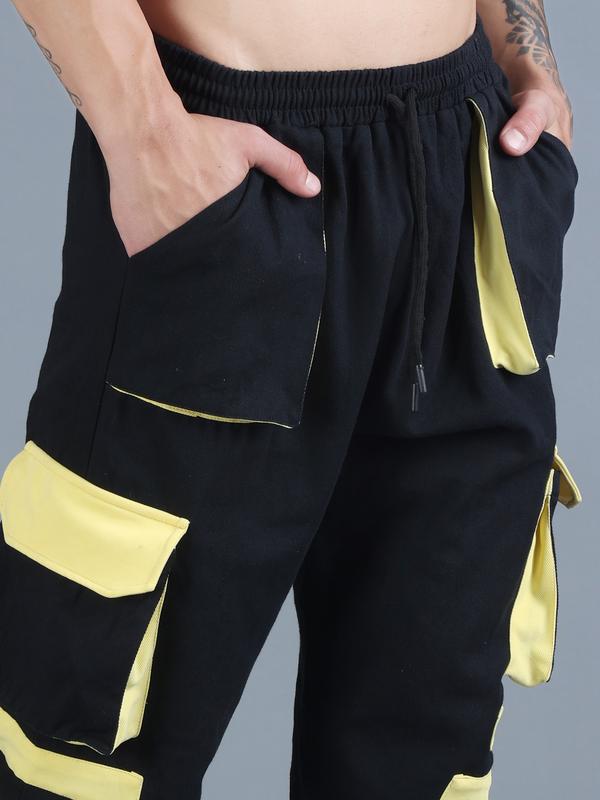 Men Stylish Flap Pockets Black Baggy Jogger Trackpants - Lee – The
