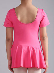 Hot Pink Short Sleeve Dance Costume
