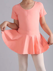 Peach Short Sleeve Dance Costume