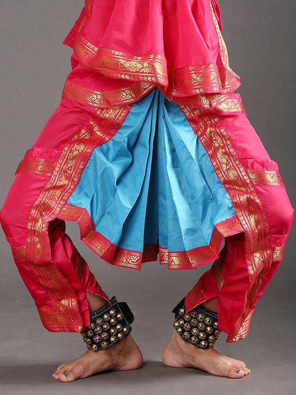 bharatanatyam dress blue and pink Bharatanatyam Dance Costume Readymade Blue and Pink BluPnk02
