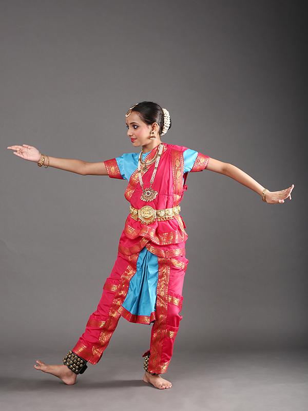bharatanatyam dress blue and pink Bharatnatyam Dance Costume (Pink & Blue)
