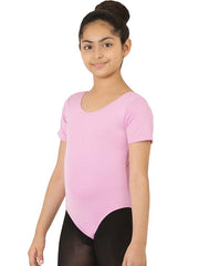 Pink Girls Short Sleeve Bodysuit