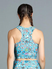 Stylish Printed Padded Sports Cropped Top - Isabelle