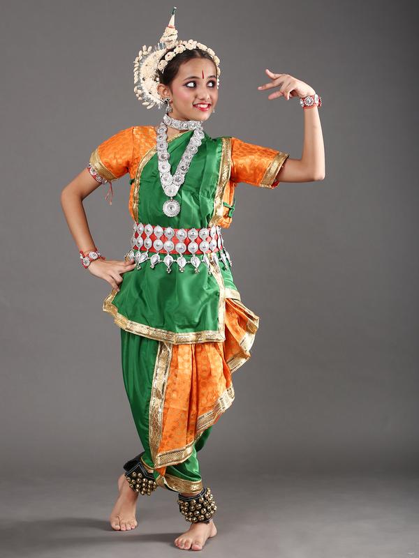 green odissi dress NATKHAT DRESS- Odissi Green Classical Dance Multicolour Professional Costume |Dress for Odissi Dancers : Amazon.in: Clothing & Accessories