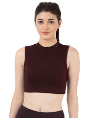 Mulberry Color Sports Crop Top