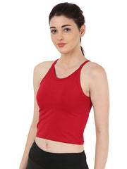 Red Shoulder Straps Top For Women