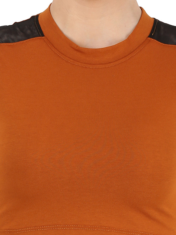 Stylish Crop Top in Rust Color