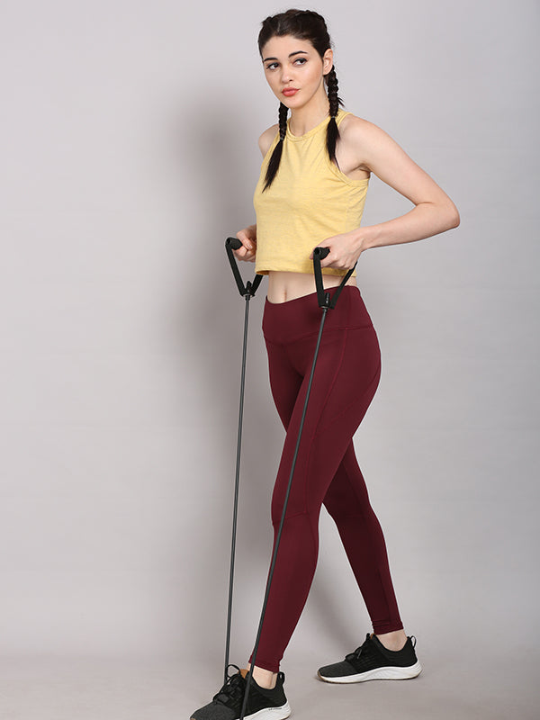 Yellow Activewear Sports Cropped Top