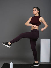 Mulberry Color Gym Tops Women