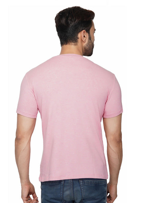 And 5, 6, 7, 8 Print Men T-Shirt in Light Pink Color
