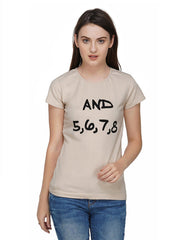 Beige And 5678 Printed T-Shirt