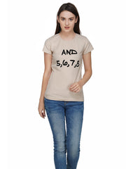 Beige And 5678 Sports Tshirt For Women