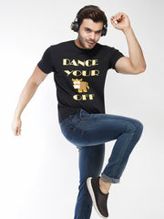 Dance Your Ass Off Print T-Shirt in Black Color