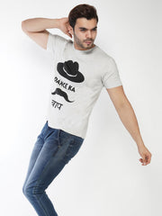 Dance Ka Baap Print T-Shirt in Grey Color