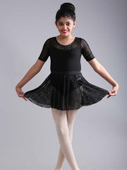 Black Ballet Dance Leotard with Skirt