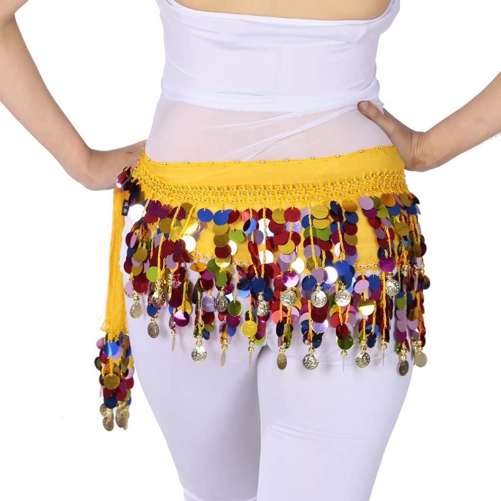 Sequin Belly Dance Belt in Yellow Color